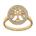 Bague en vermeil arbre de vie celtique 14mm cave contour d'oxydes blancs sertis Artemare