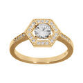 Bague en vermeil avec oxyde blanc et contour oxydes blancs Artemare