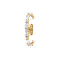 Boucles d'oreille unitaire tige en plaqu&eacute; or orn&eacute;es oxydes blancs diff&eacute;rents sertis aspect piercing 2 & 3eme trou Artemare