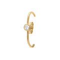 Boucles d'oreille sur Artemare : Boucles d'oreille unitaire tige en plaqu&eacute; or avec un oxyde blanc serti clos aspect piercing 2 & 3eme trou