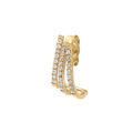 Boucles d'oreille sur Artemare : Boucles d'oreille tige en plaqu&eacute; or unitaire trois rangs d'oxydes blancs sertis
