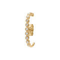 Boucles d'oreille unitaire tige en plaqu&eacute; or d'oxydes blancs sertis aspect piercing 2 & 3eme trou