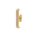 Boucles d'oreille unitaire tige en plaqu&eacute; or barrette orn&eacute;e d'oxydes blancs sertis aspect piercing 2 & 3eme trou