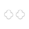 Cr&eacute;oles en argent rhodi&eacute; motif tr&egrave;fle 35mm Artemare