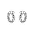 Boucles d'oreille sur Artemare : Cr&eacute;oles en argent rhodi&eacute; 10mm tresse avec fil boules
