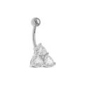 Piercing sur Artemare : Piercing nombril en acier triangle d' oxydes blancs