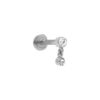 Piercing oreille en acier helix, tragus oxydes blancs sertis clos