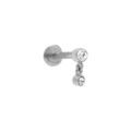 Piercing oreille en acier helix, tragus oxydes blancs sertis clos