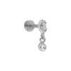 Piercing oreille en acier helix, tragus oxyde blanc pendant