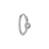 Piercing oreille en acier H&eacute;lix, Tragus, Daith, Rook avec oxyde blanc centre anneau