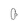 Piercing oreille en acier H&eacute;lix, Tragus, Daith, Rook avec oxyde blanc centre anneau