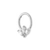 Piercing oreille en acier H&eacute;lix, Tragus, Daith anneau avec oxydes blancs