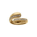 Bague ouverte en acier dor&eacute; orn&eacute;e d'oxydes blancs Artemare