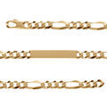 Gourmette en vermeil maille figaro 1+3 hawai 6mm - 18cm