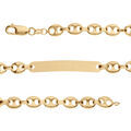 Gourmette en vermeil maille grain de caf&eacute; 6mm - 19cm Artemare