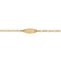 Gourmettes sur Artemare : Gourmette B&eacute;b&eacute; en vermeil ovale altern&eacute;e - 15cm r&eacute;glable 13cm