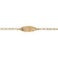 Gourmette B&eacute;b&eacute; en vermeil maille 1+1 ovale 2mm diamant&eacute;e etoile - 15/13cm Artemare