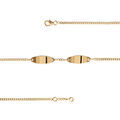 Gourmettes sur Artemare : Gourmette femme en vermeil 2mm 2 plaques ovales -19cm r&eacute;glable 18