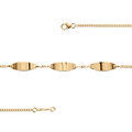 Gourmettes sur Artemare : Gourmette femme vermeil 2mm 3 plaques ovales - 19cm r&eacute;glable 18