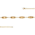 Gourmette femme vermeil 2mm 4 plaques ovales - 19cm r&eacute;glable 18 Artemare