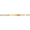 Gourmette enfant en vermeil plaque droite maille marine altern&eacute;e - 12cm+2cm Artemare