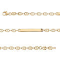 Gourmettes sur Artemare : Gourmette en vermeil plaque droite maille grain de caf&eacute; - 17cm