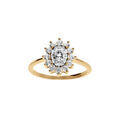 Bague en vermeil avec pierre centrale blanche (11 mm x 9 mm) et contour de pierres blanches