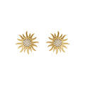 Boucles d'oreille sur Artemare : Boucles d'oreille tige en acier soleil 25mm avec au centre des oxydes blancs