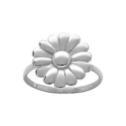 Bague acier fleur 16mm