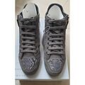 Baskets montantes Geox Sneakers montantes GEOX Respira grises cuir velout&eacute; et motif ser Gris