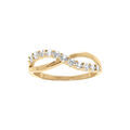 Bague en plaqu&eacute; or crois&eacute;e avec oxydes blancs sertis Artemare