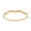 Bracelets sur Artemare : Bracelet jonc articul&eacute; en acier dor&eacute; avec oxydes blancs