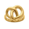 Bague en acier dor&eacute; entrelac&eacute;e