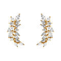 Boucles d'oreille tige en argent doré pendantes feuillage d'oxydes blancs sertis Boucles d'oreille sur Artemare : Boucles d'oreille tige en argent doré pendantes feuillage d'oxydes blancs sertis