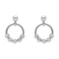 Boucles d'oreille sur Artemare : Cr&eacute;oles en argent rhodi&eacute; avec boules diamant&eacute;es