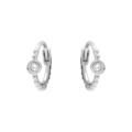 Boucles d'oreille sur Artemare : Boucles d'oreille cr&eacute;oles en argent rhodi&eacute; avec oxyde blanc serti