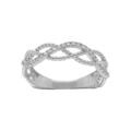Bague en argent rhodi&eacute; entrelac&eacute;s d' oxydes blancs sertis Artemare