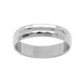 Alliance en argent rhodi&eacute; diamant&eacute;e aspect martel&eacute; - 5 mm