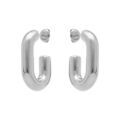 Boucles d'oreille sur Artemare : Cr&eacute;oles tige en acier tube rectangulaire - 27mm