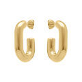 Boucles d'oreille sur Artemare : Cr&eacute;oles tige en acier dor&eacute; tube rectangulaire - 27mm