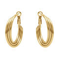Boucles d'oreille sur Artemare : Cr&eacute;oles en acier dor&eacute; 3 fils - 30mm