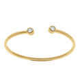 Bracelets sur Artemare : Bracelet en acier dor&eacute; flexible avec deux oxydes blancs sertis clos