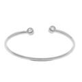 Bracelets sur Artemare : Bracelet en acier flexible avec deux oxydes blancs sertis clos