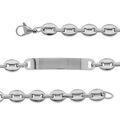 Gourmettes sur Artemare : Gourmette en acier satin&eacute; grain de caf&eacute; 9,5mm - 21cm