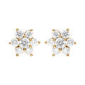Boucles d'oreille sur Artemare : Boucles d'oreille tige en vermeil marguerite orn&eacute;e d'oxydes blancs sertis