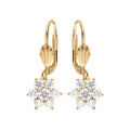 Boucles d'oreille en vermeil motif marguerite avec oxydes blancs sertis - fermoir dormeuse