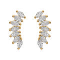 Boucles d'oreille sur Artemare : Boucles d'oreille en vermeil navettes d'oxydes blancs