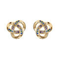 Boucles d'oreille tige en vermeil noeud d'oxydes multi couleurs sertis Artemare