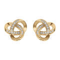Boucles d'oreille sur Artemare : Boucles d'oreille tige vermeil noeud d'oxydes blancs sertis