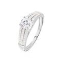 Histoire d'Or Bague Solitaire Maelline Argent Blanc Oxyde De Zirconium